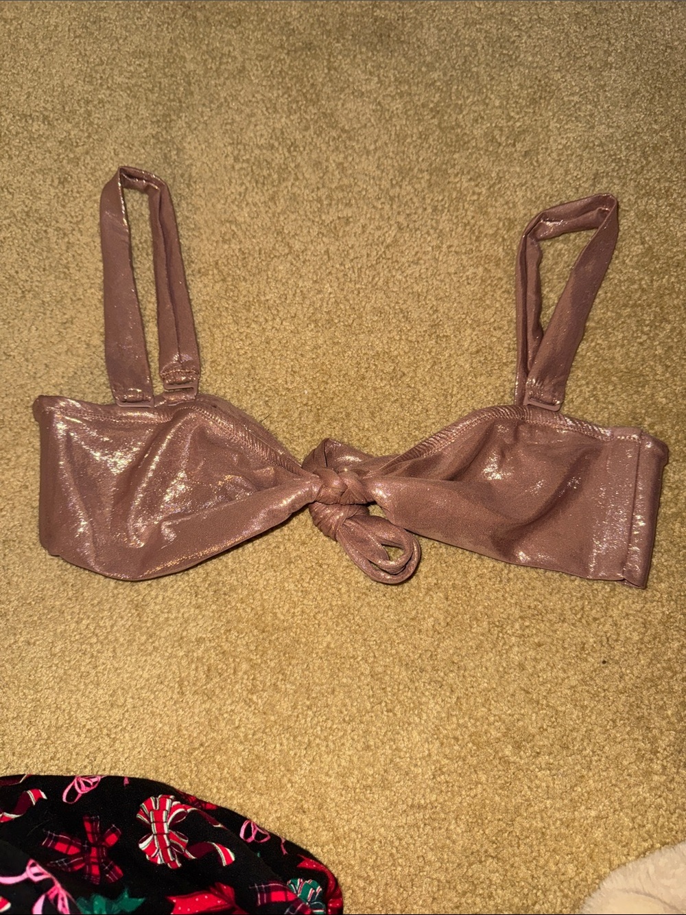 Skims Liquid Shine Swim Knotted Bandeau Bikini Top